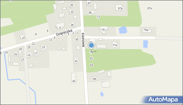 Orzeszyn, Klonowa, 79, mapa Orzeszyn