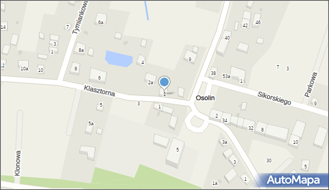 Osolin, Klasztorna, 2, mapa Osolin