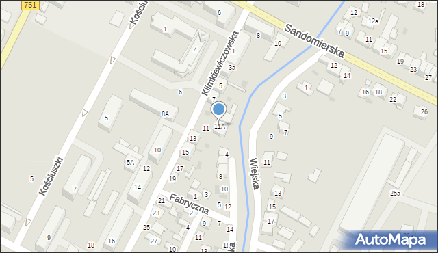 Ostrowiec Świętokrzyski, Klimkiewiczowska, 11A, mapa Ostrowiec Świętokrzyski