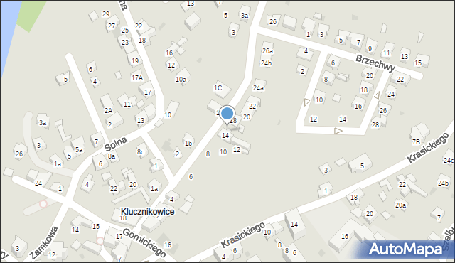 Oświęcim, Klucznikowska, 14A, mapa Oświęcimia