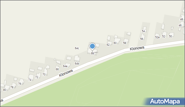 Otmice, Klonowa, 64, mapa Otmice