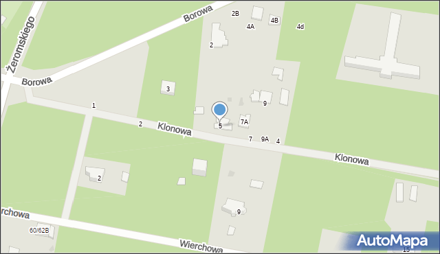Otwock, Klonowa, 5, mapa Otwock