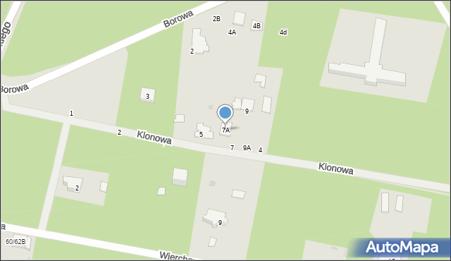 Otwock, Klonowa, 7A, mapa Otwock
