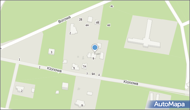 Otwock, Klonowa, 9A, mapa Otwock