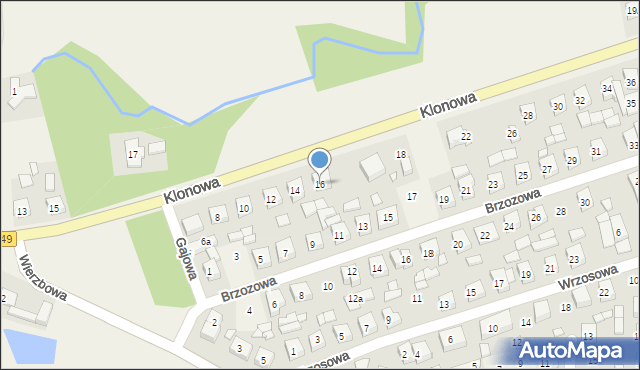 Palaty, Klonowa, 16, mapa Palaty