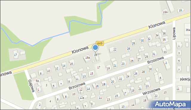 Palaty, Klonowa, 18, mapa Palaty