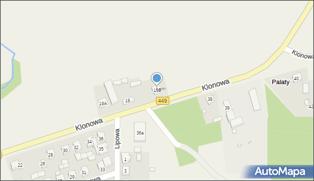 Palaty, Klonowa, 19B, mapa Palaty