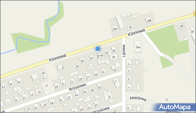 Palaty, Klonowa, 32, mapa Palaty