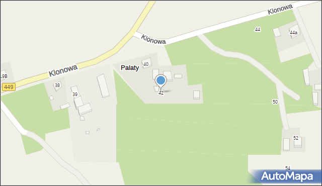 Palaty, Klonowa, 42, mapa Palaty