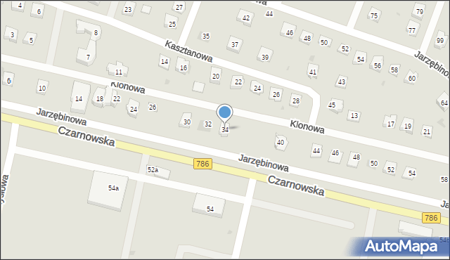 Piekoszów, Klonowa, 34, mapa Piekoszów
