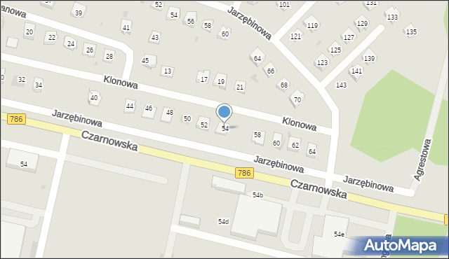 Piekoszów, Klonowa, 54, mapa Piekoszów