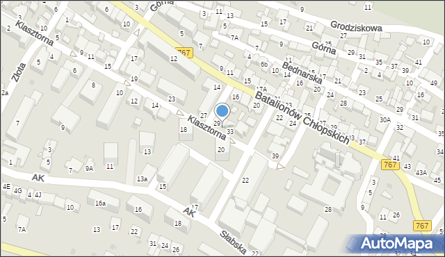 Pińczów, Klasztorna, 31, mapa Pińczów