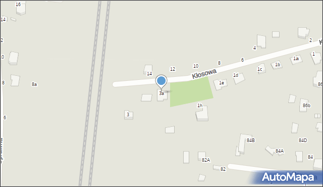 Piotrków Trybunalski, Kłosowa, 3a, mapa Piotrków Trybunalski