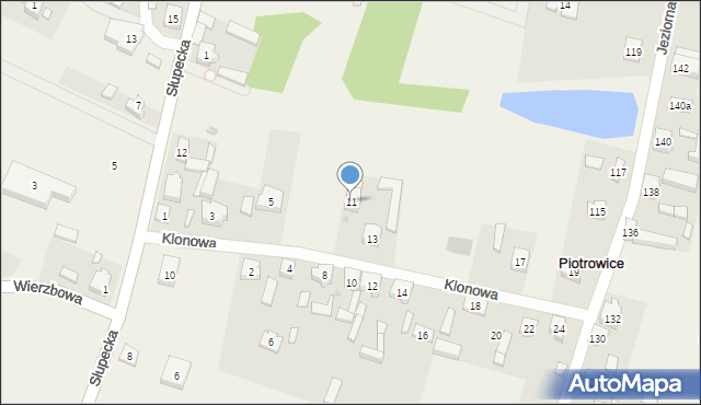 Piotrowice, Klonowa, 11, mapa Piotrowice