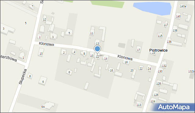 Piotrowice, Klonowa, 12, mapa Piotrowice