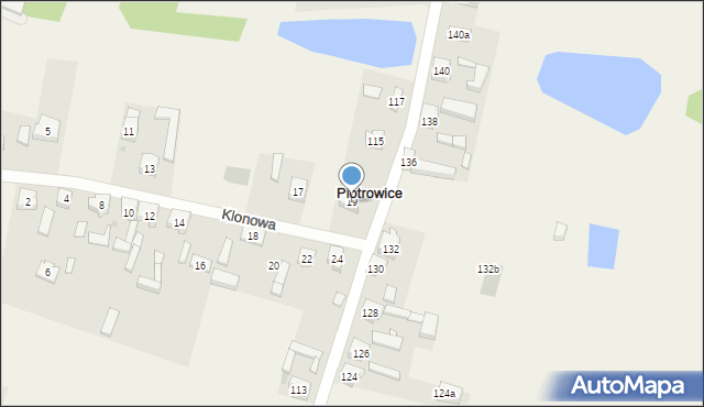 Piotrowice, Klonowa, 19, mapa Piotrowice