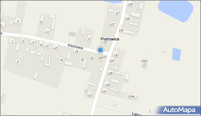 Piotrowice, Klonowa, 24, mapa Piotrowice