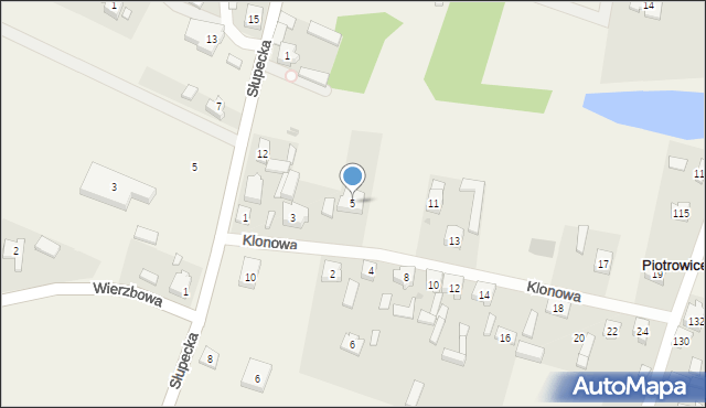 Piotrowice, Klonowa, 5, mapa Piotrowice