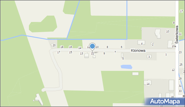 Piskórka, Klonowa, 11, mapa Piskórka