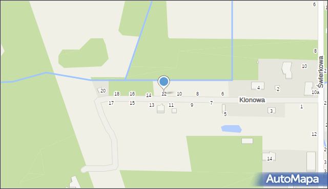 Piskórka, Klonowa, 12, mapa Piskórka