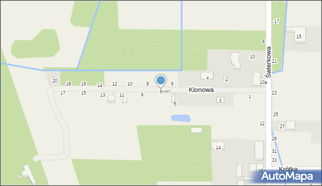 Piskórka, Klonowa, 7, mapa Piskórka