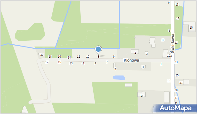 Piskórka, Klonowa, 8, mapa Piskórka