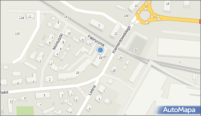 Pisz, Klementowskiego Władysława, dr., 14, mapa Pisz