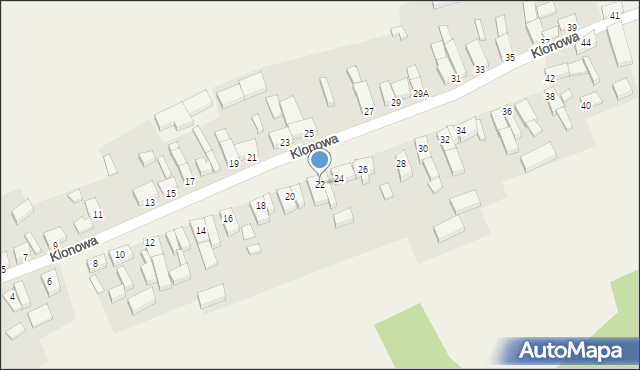 Połupin, Klonowa, 22, mapa Połupin