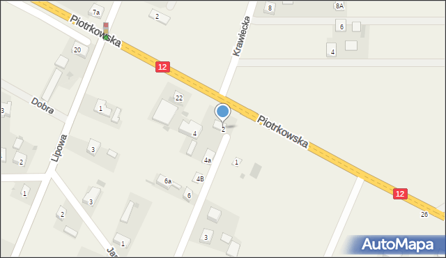 Poniatów, Klonowa, 2, mapa Poniatów