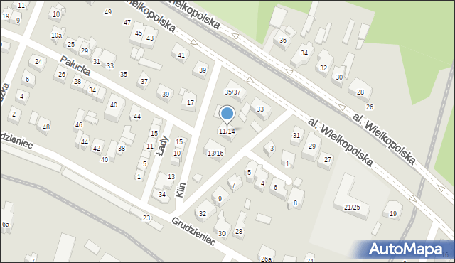 Poznań, Klin, 11/14, mapa Poznania