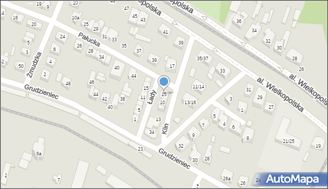 Poznań, Klin, 15, mapa Poznania