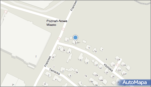 Poznań, Kłońska, 3, mapa Poznania