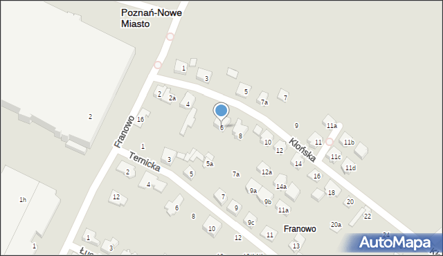 Poznań, Kłońska, 6, mapa Poznania