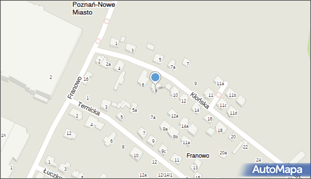 Poznań, Kłońska, 8, mapa Poznania