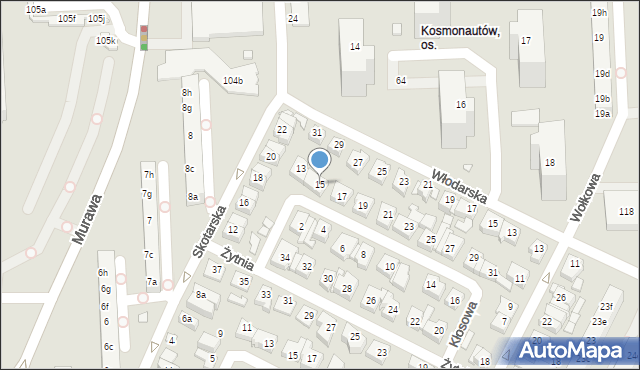 Poznań, Kłosowa, 15, mapa Poznania