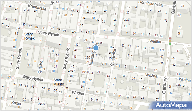 Poznań, Klasztorna, 2, mapa Poznania