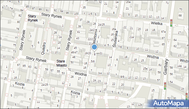 Poznań, Klasztorna, 4, mapa Poznania