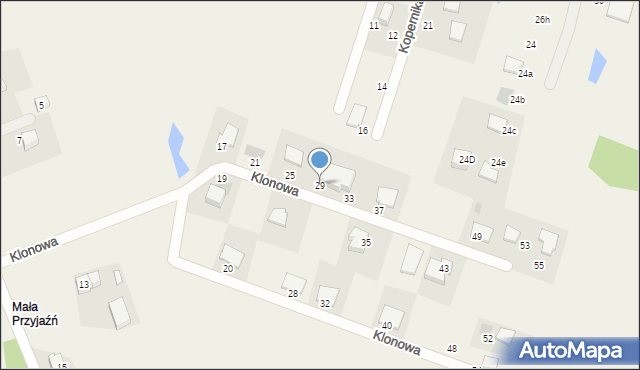 Przyjaźń, Klonowa, 29, mapa Przyjaźń