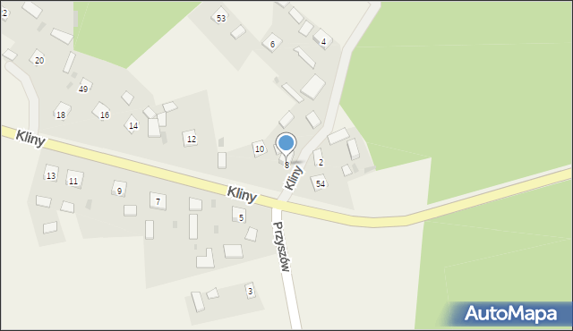 Przyszów, Kliny, 8, mapa Przyszów