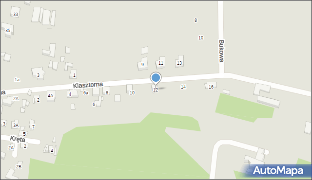 Puszczykowo, Klasztorna, 12, mapa Puszczykowo