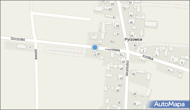 Pyrzowice, Klonowa, 1, mapa Pyrzowice