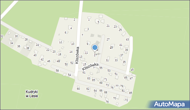 Radawa, Kliszówka, 17, mapa Radawa