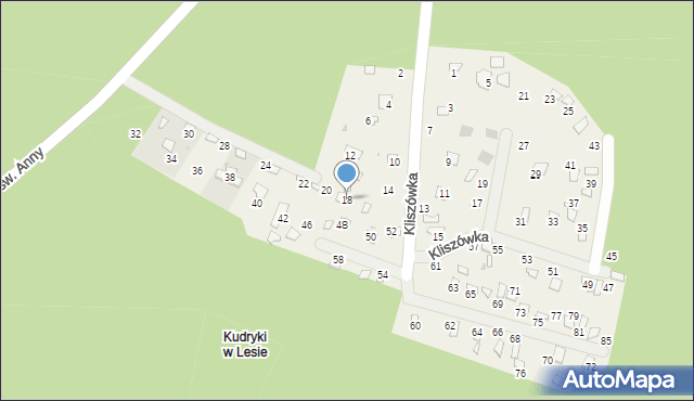 Radawa, Kliszówka, 18, mapa Radawa