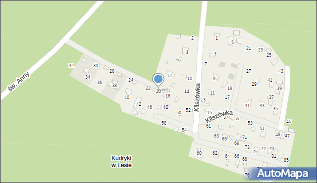 Radawa, Kliszówka, 20, mapa Radawa