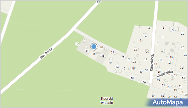 Radawa, Kliszówka, 36, mapa Radawa