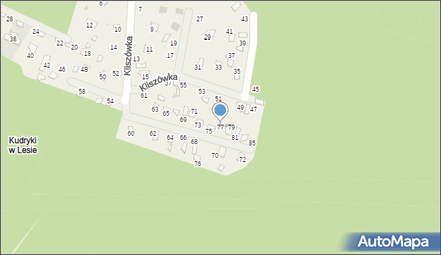 Radawa, Kliszówka, 77, mapa Radawa