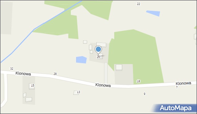 Radgoszcz, Klonowa, 20, mapa Radgoszcz