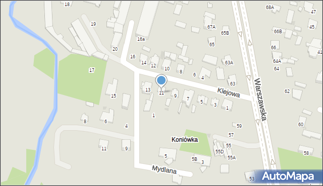 Radom, Klejowa, 11, mapa Radomia