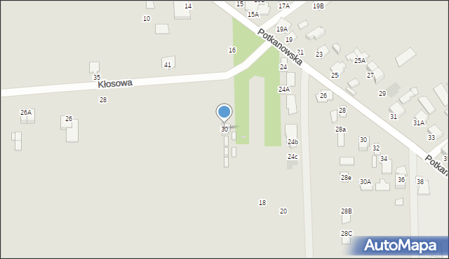 Radom, Kłosowa, 30, mapa Radomia