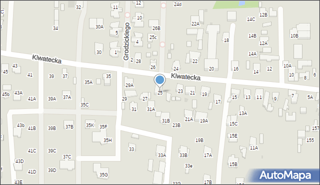 Radom, Klwatecka, 25, mapa Radomia